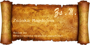 Zsinka Magdolna névjegykártya